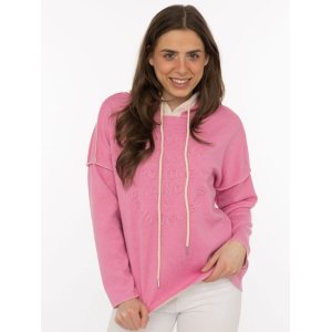 ZWILLINGSHERZ Doubleface Hoodie 2021‑45467_880_898.0_02 „Positive Mind“ Kapuzenpullover in Rosa/Beige