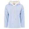 ZWILLINGSHERZ Damen Hoodie 2021‑45467‑880‑898.0‑018 – Doubleface Hoodie ohne Fleece mit „Positive Mind“ Stick in Hellblau