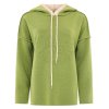 ZWILLINGSHERZ Damen Hoodie 2021‑45467‑891‑897 – Doubleface Hoodie ohne Fleece mit „Positive Mind“ Stick in Grün L/XL