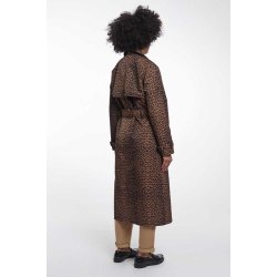 RINO&PELLE Damen Mantel Era.7002621 – Zweireihiger Mantel im Leoparden‑Design 40