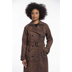 RINO&PELLE Damen Mantel Era.7002621 – Zweireihiger Mantel im Leoparden‑Design 44