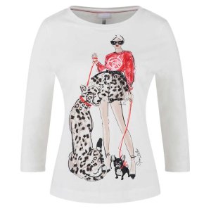 SPORTALM Damen Shirt 250312‑0003 – 3/4‑Arm Shirt mit Pailletten‑Highlights