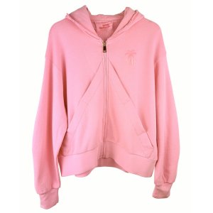 YIPPIE HIPPIE Damen Sweat‑Jacke S52‑811 – Kapuzen‑Zipjacke in Pink mit „SUMMER VIBES“ Rückenprint