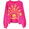 YIPPIE HIPPIE Damen Longsleeve S52‑524 – Pinkes Longsleeve mit großem „SUNDREAM“ Frontprint S