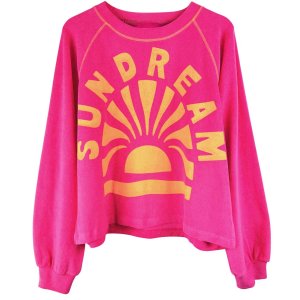 YIPPIE HIPPIE Damen Longsleeve S52‑524 – Pinkes Longsleeve mit großem „SUNDREAM“ Frontprint XL