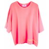 YIPPIE HIPPIE Damen Shirt S52‑531 – Oversize Shirt in Pink mit Herz‑Patch & „peace.love.sun.“ Stitch