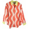 YIPPIE HIPPIE Damen Bluse S52‑210 – Oversize Bluse im Wellen‑Print mit „CIAO BELLA“ Rückenprint S