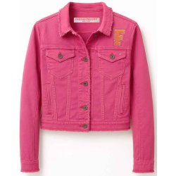 FRIEDA & FREDDIES Damen Jeansjacke „F“ 261720‑295 – Kurzjacke in Pink mit Fransen XL