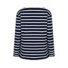 RED BUTTON Damen Longsleeve SRB4755 – Terry Stripe Long Sleeve in Indigo/Weiß XL