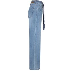 RED BUTTON Damen Jeans SRB4766 – Colette & Belt Light Blue, High Rise, Straight Leg 34