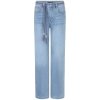 RED BUTTON Damen Jeans SRB4766 – Colette & Belt Light Blue, High Rise, Straight Leg 34