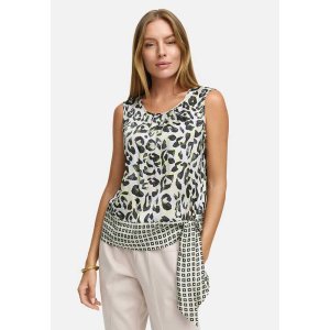 CATNOIR Damen Top 262‑2925‑2 – Ärmelloses Viskose‑Top mit Leo‑Print & geknotetem Saumdetail 42