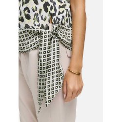 CATNOIR Damen Top 262‑2925‑2 – Ärmelloses Viskose‑Top mit Leo‑Print & geknotetem Saumdetail 42