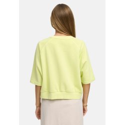CATNOIR Damen Sweatshirt 262‑6745‑1 – Cropped Summer‑Sweat in Lime mit 3D‑„STUDIO PARIS“ Stick 44