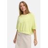 CATNOIR Damen Sweatshirt 262‑6745‑1 – Cropped Summer‑Sweat in Lime mit 3D‑„STUDIO PARIS“ Stick 44