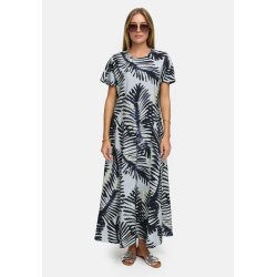 CATNOIR Damen Maxikleid 262‑3171‑2 – Fließendes Sommerkleid mit Palm‑Print & Kurzarm 36
