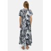 CATNOIR Damen Maxikleid 262‑3171‑2 – Fließendes Sommerkleid mit Palm‑Print & Kurzarm 36