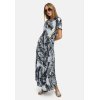 CATNOIR Damen Maxikleid 262‑3171‑2 – Fließendes Sommerkleid mit Palm‑Print & Kurzarm 36