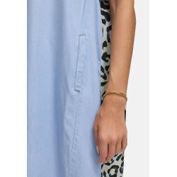 CATNOIR Damen Kleid 262‑3183‑3 – Lyocell Hemdblusenkleid in Hellblau mit Leo‑Rückenprint