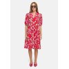 CATNOIR Damen Kleid 262‑3191‑2 – Sommerkleid aus Viskose‑Mix mit pink‑rotem Print & V‑Ausschnitt 40
