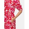 CATNOIR Damen Kleid 262‑3191‑2 – Sommerkleid aus Viskose‑Mix mit pink‑rotem Print & V‑Ausschnitt 40