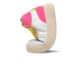 CRICKIT Damen Sneaker REBEKA – High‑Top Sneaker in Weiß/Pink mit Neon‑Details 37