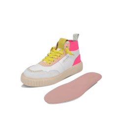 CRICKIT Damen Sneaker REBEKA – High‑Top Sneaker in Weiß/Pink mit Neon‑Details 41