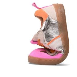 CRICKIT Damen Sneaker RONJA – Leder‑Sneaker in Silber/Pink mit Orange‑Details 38