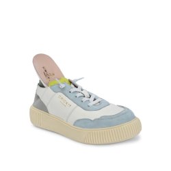 CRICKIT Damen Sneaker OAKLI – Leder‑Sneaker in Weiß/Hellblau mit grauen Kontrasten