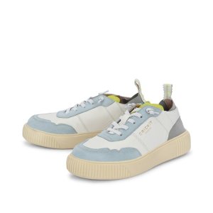 CRICKIT Damen Sneaker OAKLI – Leder‑Sneaker in Weiß/Hellblau mit grauen Kontrasten 37