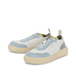 CRICKIT Damen Sneaker OAKLI – Leder‑Sneaker in Weiß/Hellblau mit grauen Kontrasten 37
