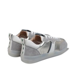 CRICKIT Damen Sneaker RONJA – Metallic Leder‑Sneaker in Silber/Grau 41