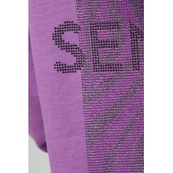 SENSES The Label Damen Hoodie SE2602‑3461‑21 – Oversized Hoodie SA:HAJO in Lila mit Rücken‑Artwork