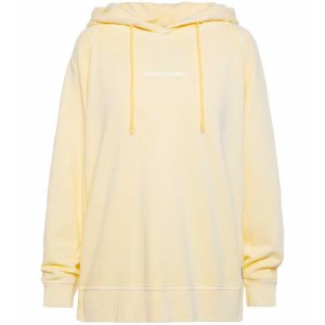SENSES The Label Damen Hoodie SE2602‑3461‑23 – Oversized Hoodie SA:HAJO in Pastellgelb mit Rücken‑Artwork L