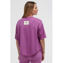 SENSES The Label Damen Kurzarm‑Sweatshirt SE2602‑3465‑24 – SAM:EDI Shirt mit Rubber‑Artwork in Purple XXL