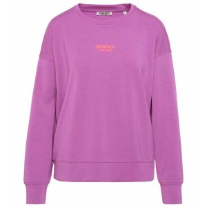 SENSES The Label Damen Sweatshirt SE2602‑3462‑31 – SUN:DAY Sweatshirt mit Puffprint in Purple
