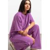 SENSES The Label Damen Hose SE2602‑1463‑31 – PAINT:ERLY Athleisure‑Hose in Purple mit Druckknopf‑Details M