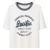 SANI BLU Damen T-Shirt 9045 – Weiß mit blauer Schrift | Sportliches Sommer-Shirt 40