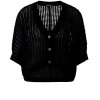 MISS LAGOTTE Damen Strickjacke 97733 – Schwarze Mesh‑Cardigan mit Knöpfen 36