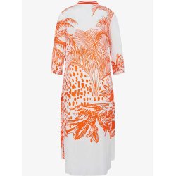 SPORTALM Damen Kleid 550313 – Midi-Kleid mit Palmen-Print in Orange & Weiß