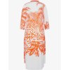 SPORTALM Damen Kleid 550313 – Midi-Kleid mit Palmen-Print in Orange & Weiß