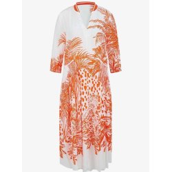 SPORTALM Damen Kleid 550313 – Midi-Kleid mit Palmen-Print in Orange & Weiß 40