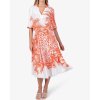 SPORTALM Damen Kleid 550313 – Midi-Kleid mit Palmen-Print in Orange & Weiß 40