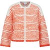 SPORTALM Damen Jacke 450271 – Strickjacke in Orange‑Weiß mit Strukturmuster