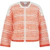 SPORTALM Damen Jacke 450271 – Strickjacke in Orange‑Weiß mit Strukturmuster 38