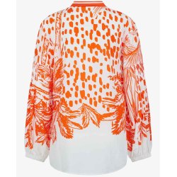SPORTALM Damen Bluse 500312 – Leichte Bluse mit Palmen-Print in Orange-Weiß