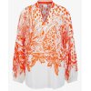 SPORTALM Damen Bluse 500312 – Leichte Bluse mit Palmen-Print in Orange-Weiß