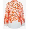 SPORTALM Damen Bluse 500312 – Leichte Bluse mit Palmen-Print in Orange-Weiß