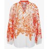 SPORTALM Damen Bluse 500312 – Leichte Bluse mit Palmen-Print in Orange-Weiß 36