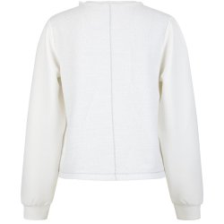 SPORTALM Damen Jacke 400236 – Weiße Jersey-Jacke mit Strukturfront & Zipper